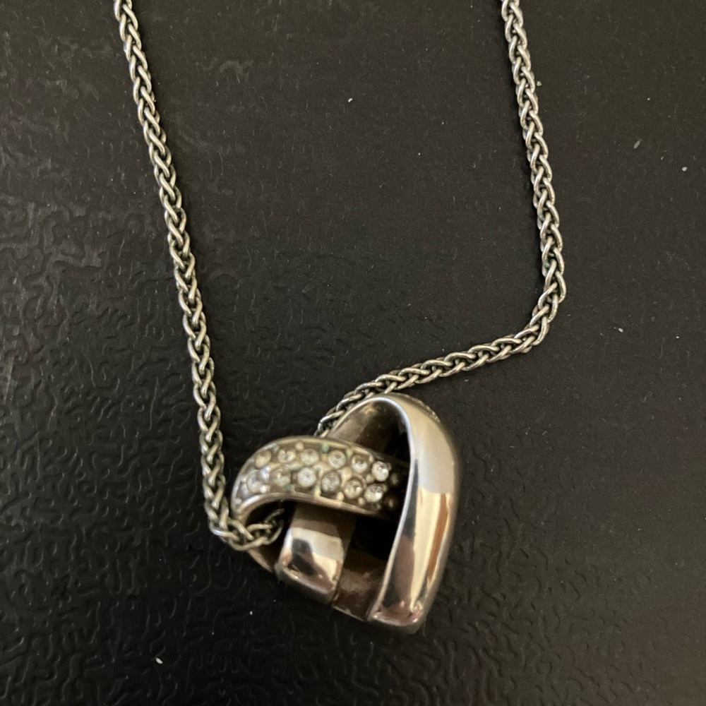 Brighton Knotted Heart Silver Crystal Necklace